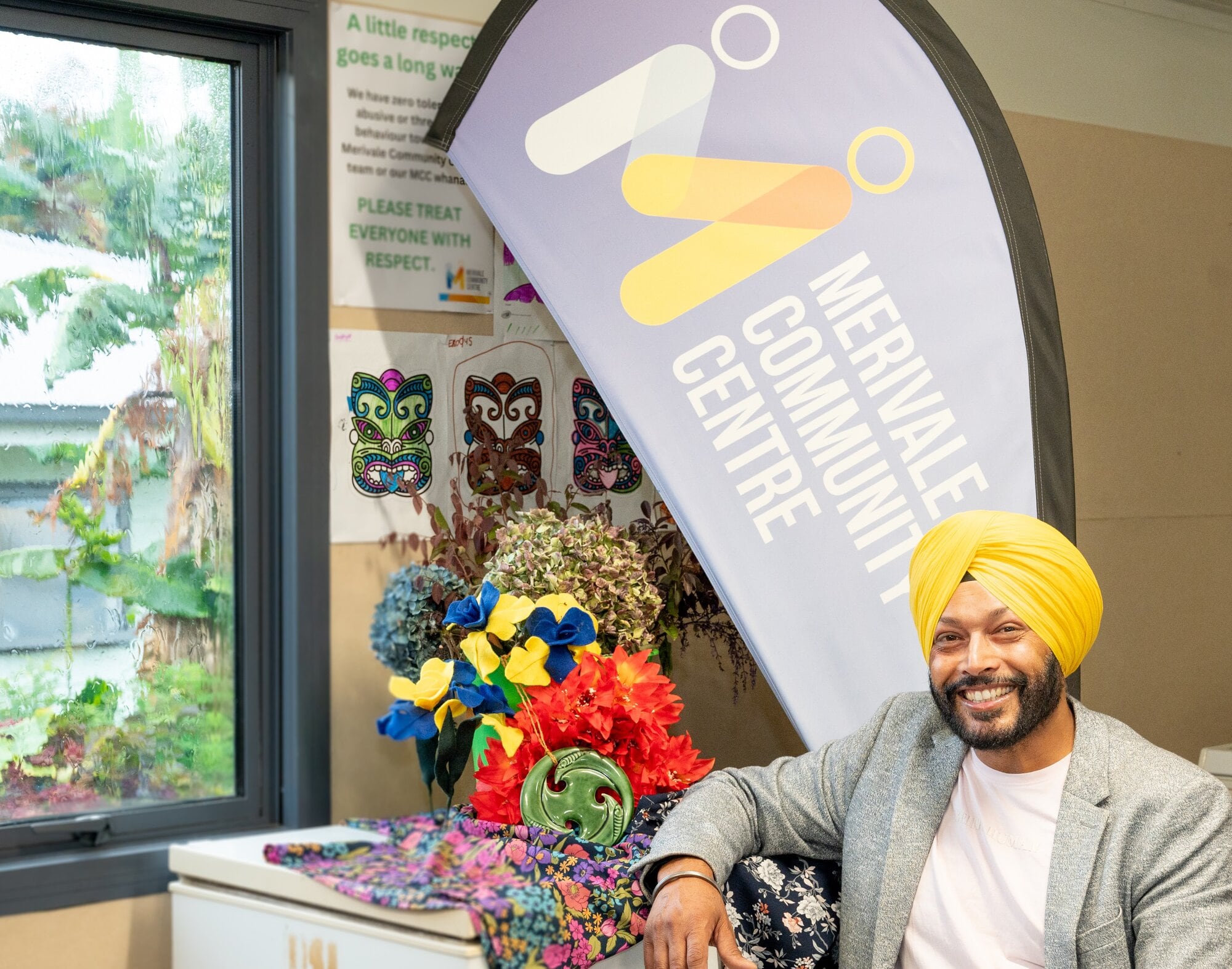 Ranjit Singh, of Tauranga Sikh Society, welcomes everyone to Sunday’s Vaisakhi celebration in Merivale. Photo / Brydie Thompson