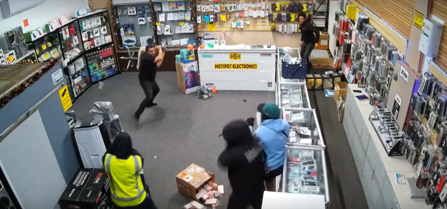 Police were called after an aggravated robbery on Norman Spencer Drive about 6.05pm.