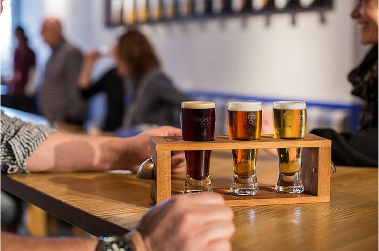 A tasting tray at Speights Brewery in Dunedin. Photo / Supplied