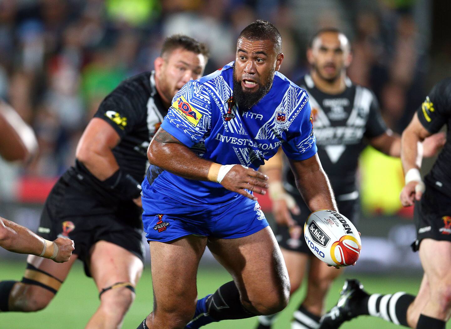 Frank Pritchard representing Toa Samoa in 2017. Photo / Photosport