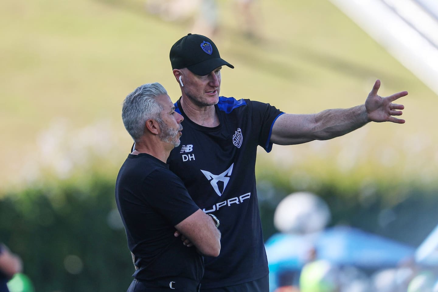 Auckland FC's coach Steve Corica (left) and assistant coach Danny Hay. Photo / Photosport