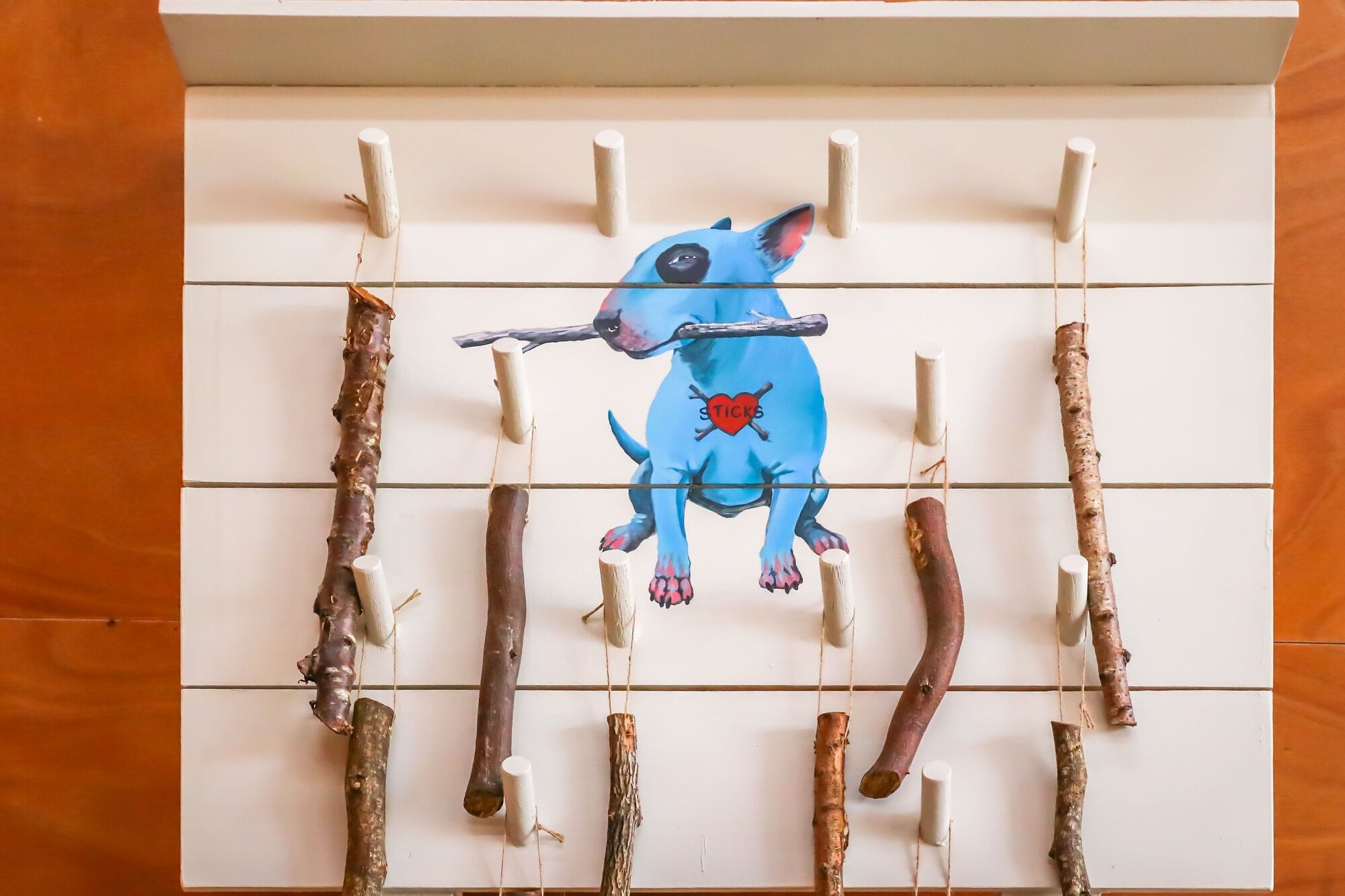 The dog stick library created by artist Nick Eggleston. Photo / Kelly O’Hara