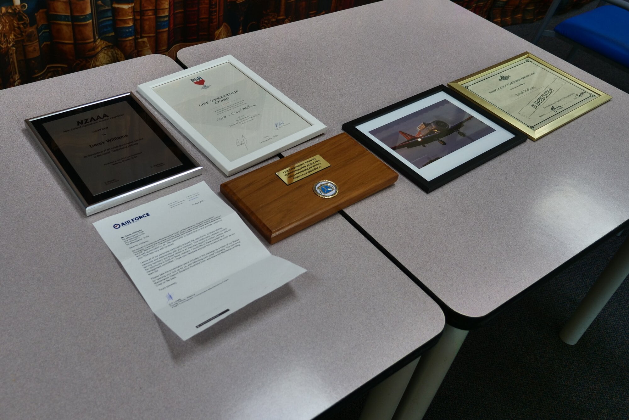 Memorabilia from Williams time with the RSA.