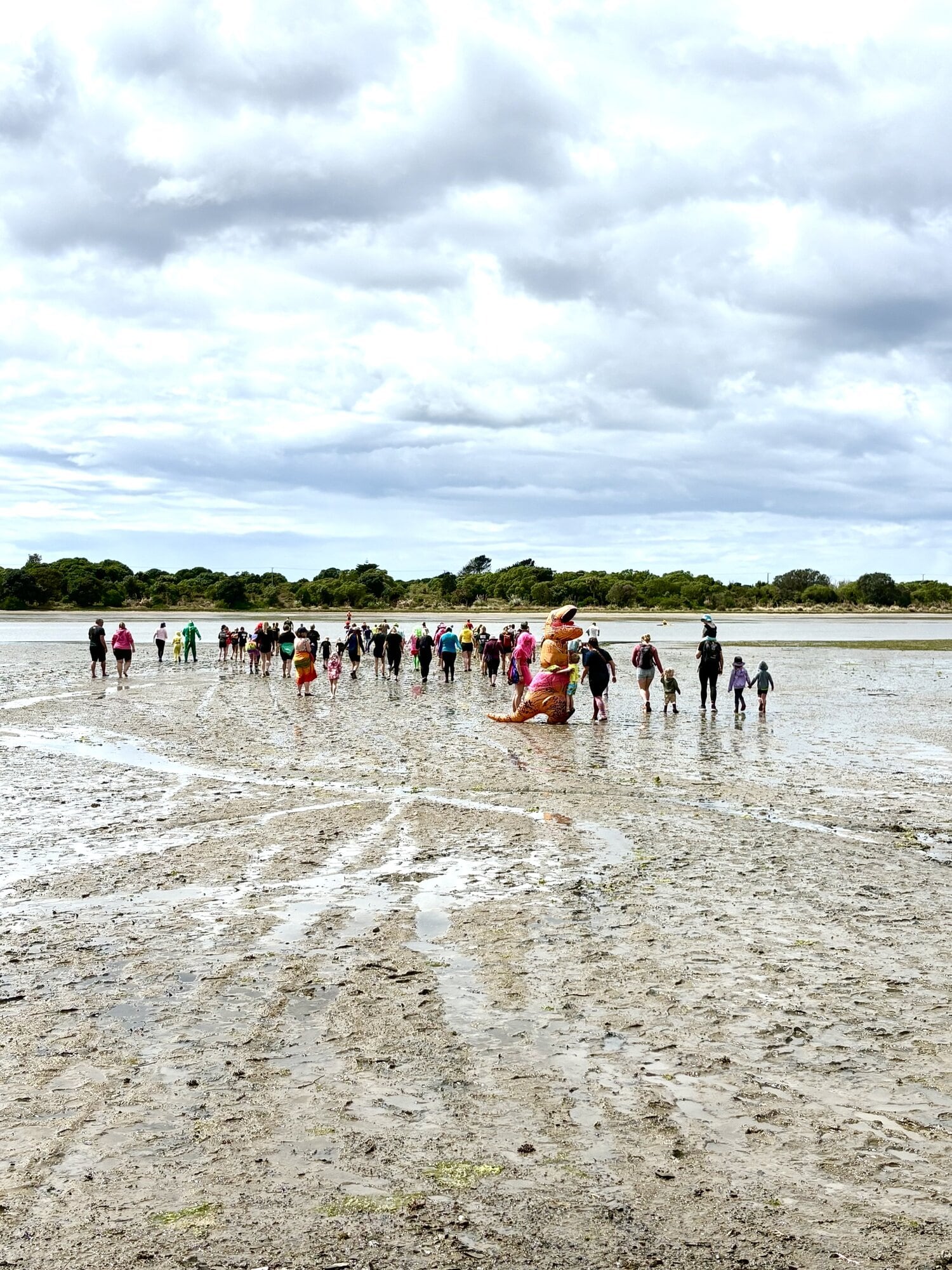 Participants enjoying the Whānau Dash & Splash Mud Walk on October 5. Photo / Supplied