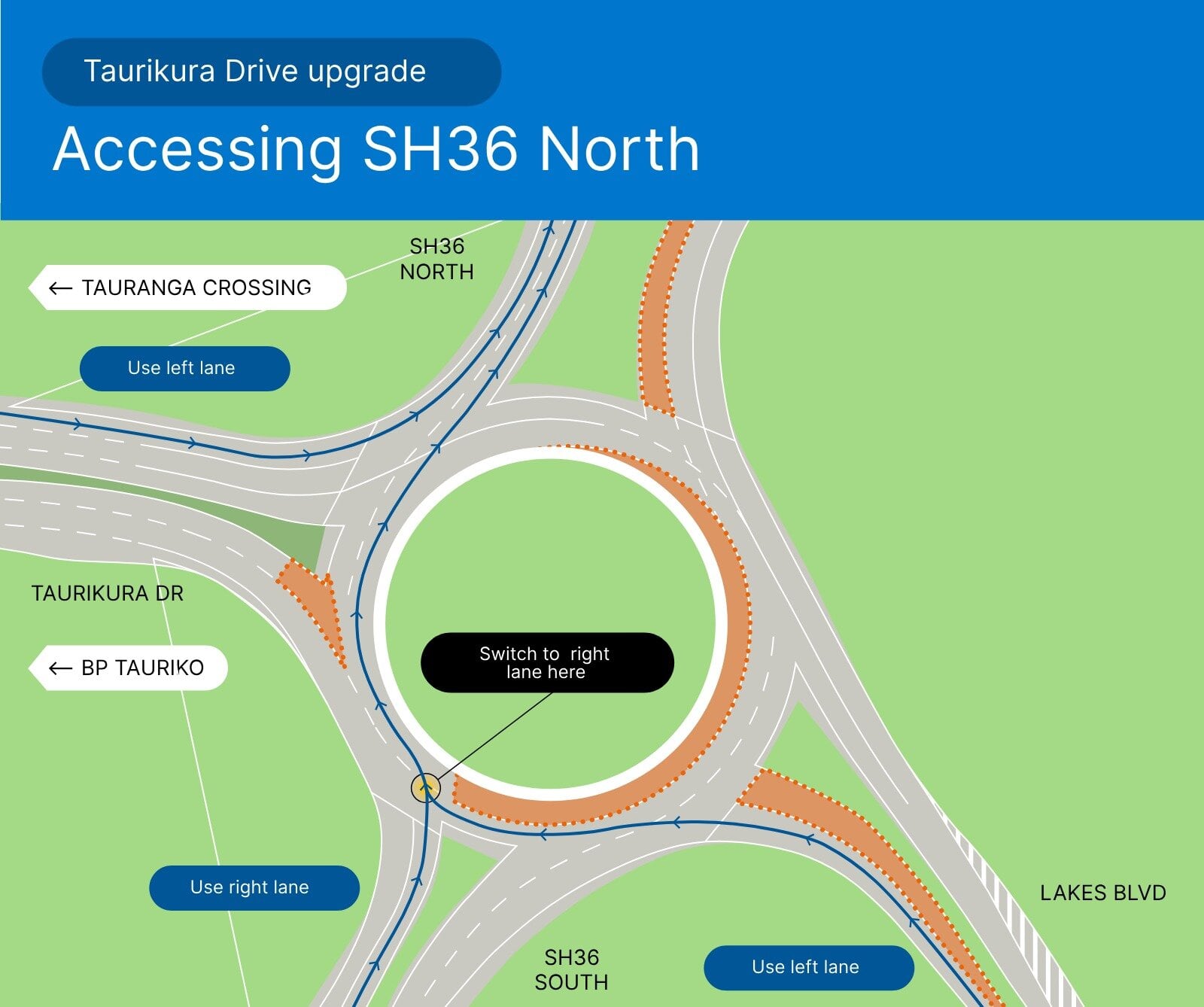 The new layout for accessing State Highway 36 North. Graphic / TCC