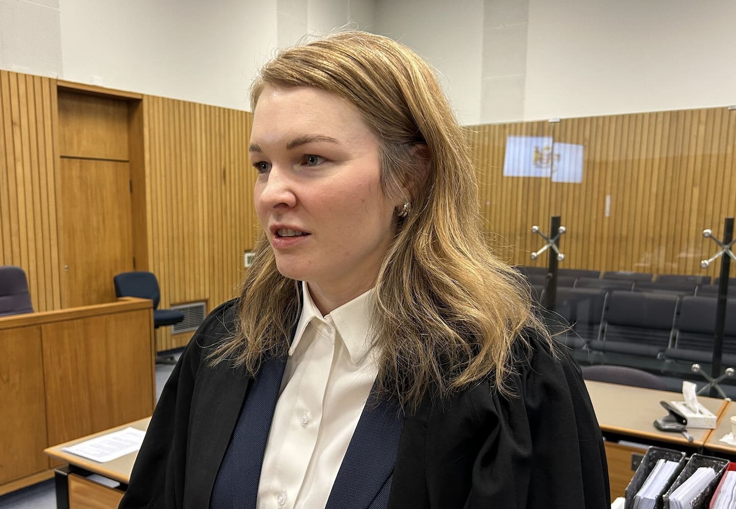 Crown prosecutor Abigail Goodison in the High Court at Nelson. Goodison was assisting the prosection in a trial in which a mother was alleged to have medically abused her child. Photo / Tracy Neal.