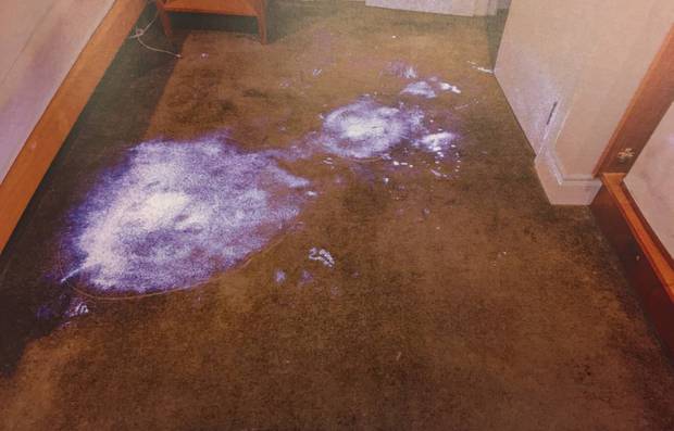 Police conducted luminol testing in the accused's apartment.