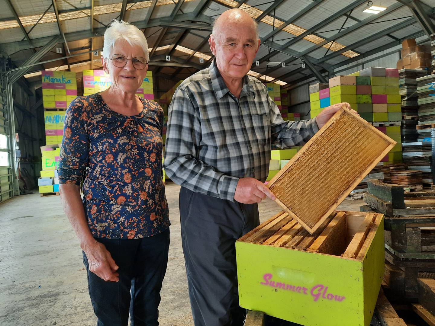 Margaret and Bill Bennett started SummerGlow Apiaries in Hamilton in 1976. Photo / Danielle Zollickhofer