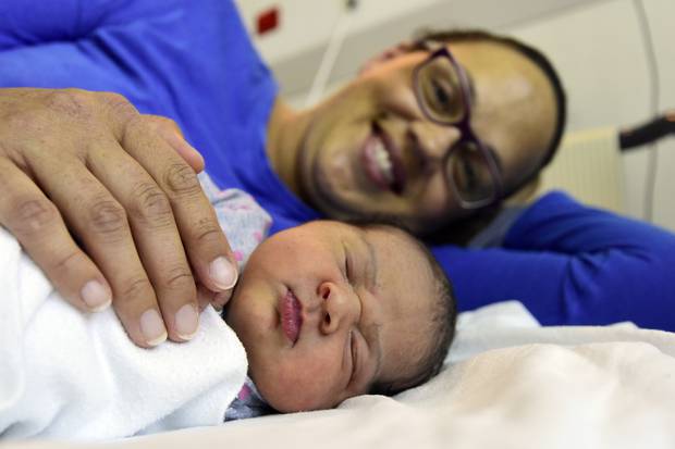 Katherine Doherty and son Imogen, 8lb 4oz, at Tauranga Hospital. Photo/George Novak 