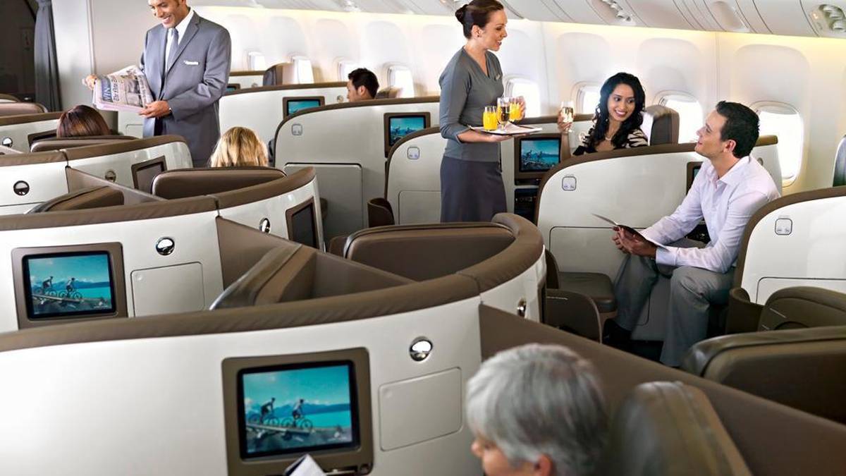 Air New Zealand business class review calls out herringbone seating