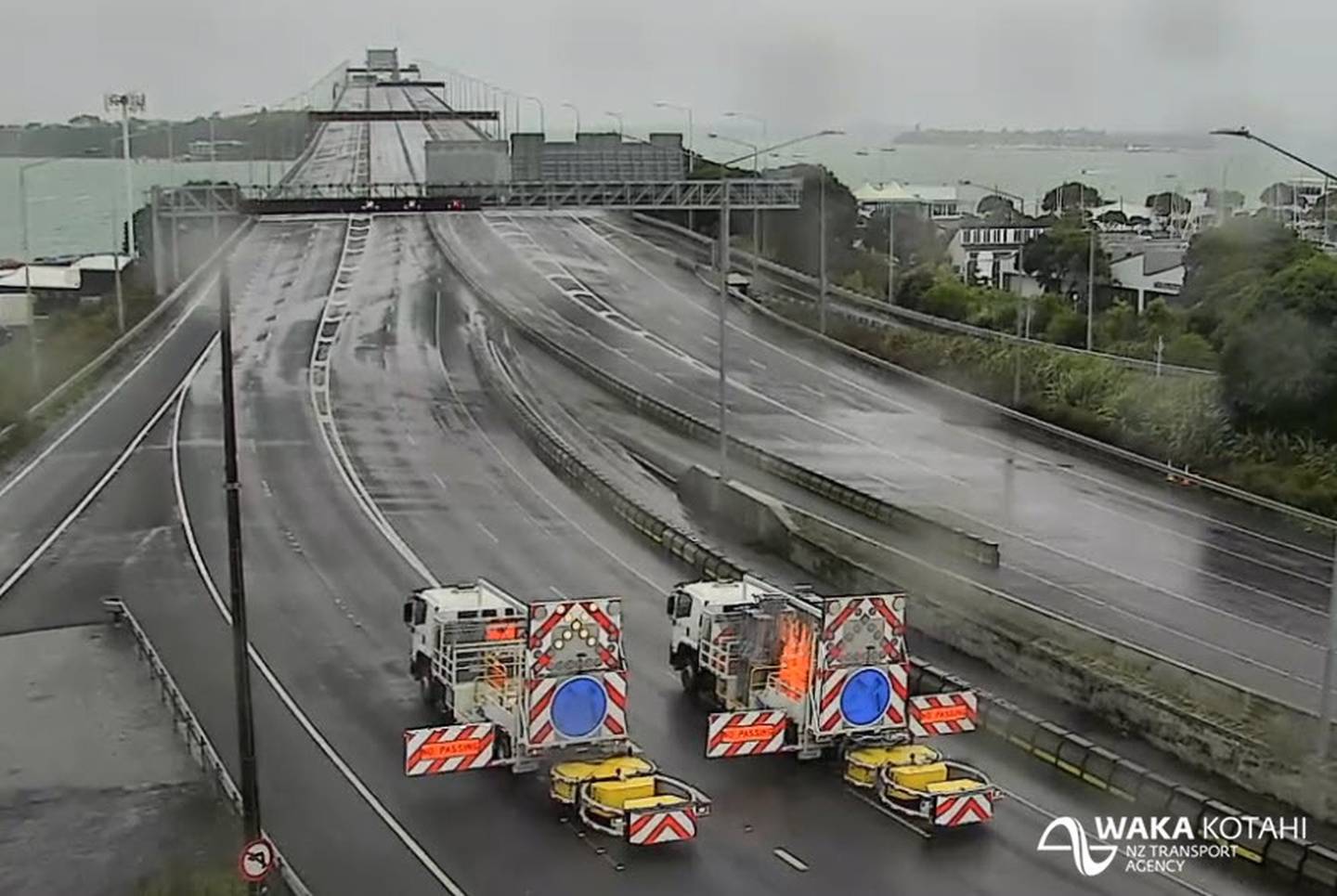 对大风的担忧迫使奥克兰海港大桥今天暂时关闭。 图片/新西兰交通局
