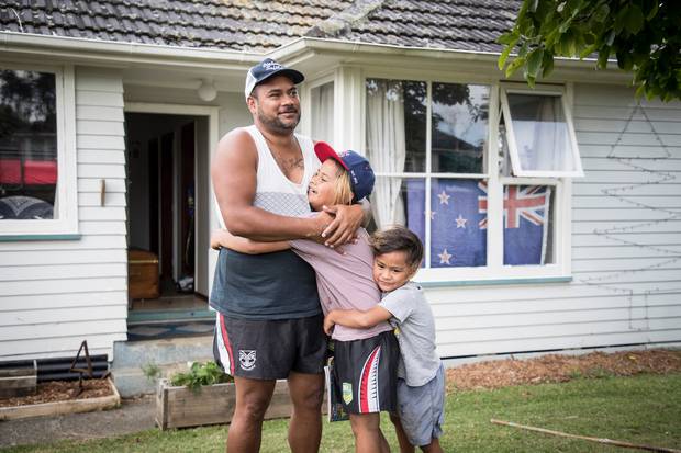 Daniel Brown says the Variety sponsorship means more smiles from his boys, Eruwera (centre) and Niko. Photo / Michael Craig