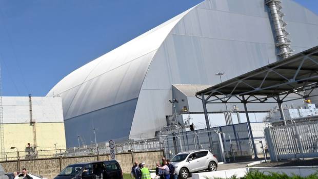 The New Safe Confinement (NSC) is a movable enclosure built to confine the Chernobyl nuclear reactor at the centre of the world's worst nuclear disaster. Photo / AP