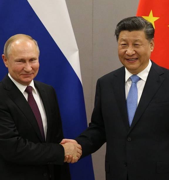 Russian President Vladimir Putin with Chinese President Xi Jinping. Photo / Getty Images