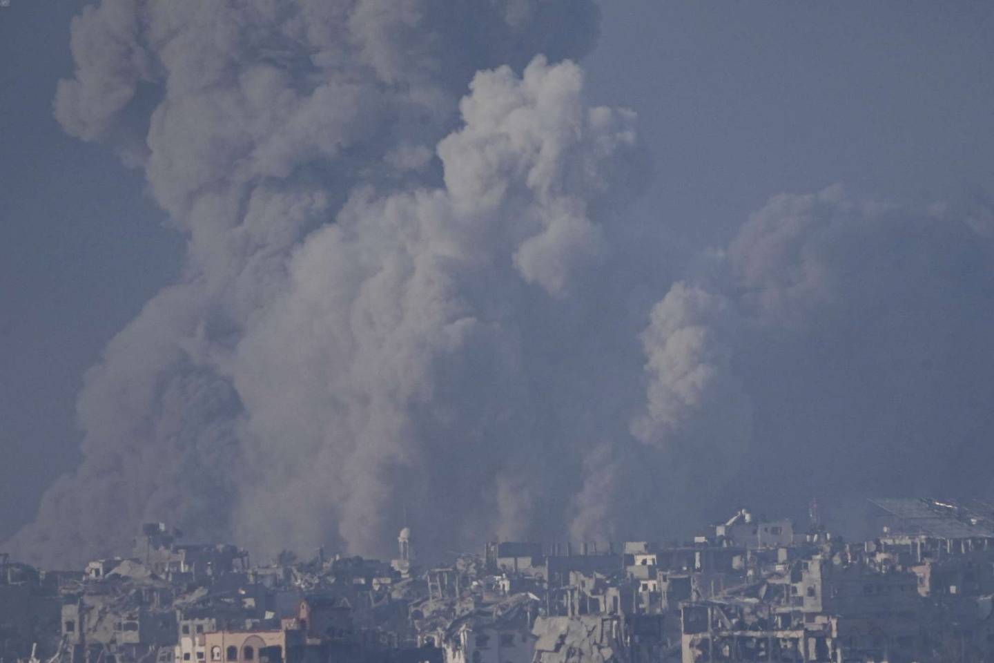 Smoke rises following an Israeli bombardment in the Gaza Strip on December 6. Photo / AP