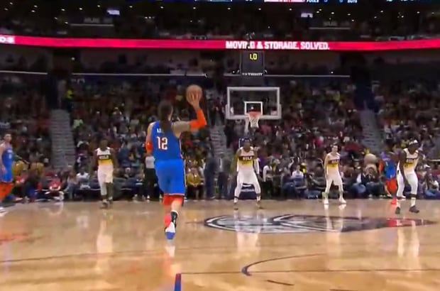 Basketball Steven Adams Hits First Nba Three Pointer In