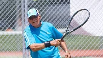 Rotorua's Dinny Mohi in action at the Aotearoa MÄori Tennis Championships. Photo / Ben Fraser