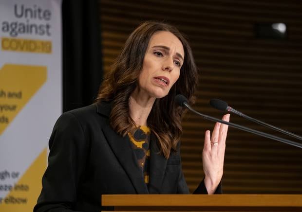 Prime Minister Jacinda Ardern at her press conference yesterday. Photo / Mark Mitchell