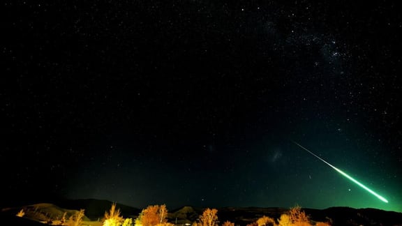 Original photo of the meteor streaking across the sky. Photo / Greg Price