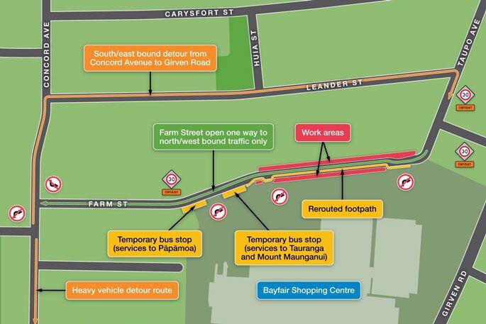 A map showing where the works are taking place and how traffic is impacted.